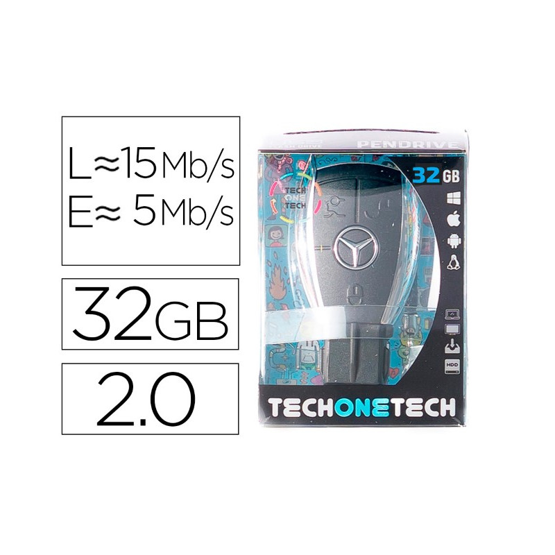 MEMORIA USB TECH ON TECH LLAVE MERCEDES 32 GB