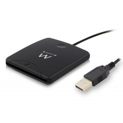 LECTOR DE TARJETAS EWENT USB 2.0 PARA DNI E Y TARJETAS INTELIGENTES COLOR NEGRO