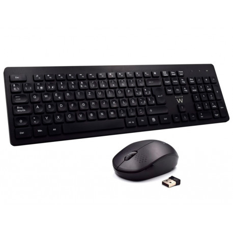 SET TECLADO Y RATON EWENT INALAMBRICO COLOR NEGRO SET TECLADO Y RATON EWENT INALAMBRICO COLOR NEGRO