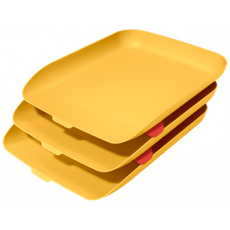 BANDEJA SOBREMESA PLASTICO LEITZ COSY SET DE 3 UNIDADES AMARILLO 274X120X456 MM BANDEJA SOBREMESA PLASTICO LEITZ COSY SET DE 3 UNIDADES AMARILLO 274X120X456 MM