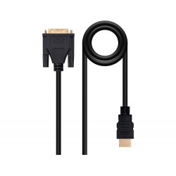 CABLE DVI NANOCABLE A HDMI DVI18+1/M-HDMI A/M COLOR NEGRO LONGITUD 1,8 M