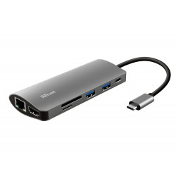 ADAPTADOR TRUST DALYX 7 EN 1 MULTIPUERTO USB-C / HDMI / 2X USB-A / NETWORK / MICRO / MICRO SD / ETHE