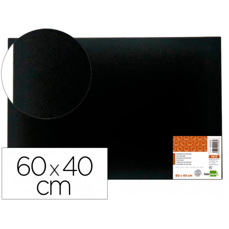 TABLERO DE FIELTRO LIDERPAPEL MURAL COLOR NEGRO 40X60 CM