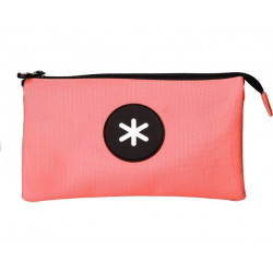 BOLSO ESCOLAR PORTATODO ANTARTIK TRIPLE CREMALLERA COLOR CORAL 220X30X120 MM