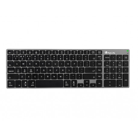 TECLADO NGS FORTUNE MULTIMODE INALAMBRICO 12 TECLAS MULTIMEDIA COLOR ALUMINIO 364X116X14 MM TECLADO NGS FORTUNE MULTIMODE INALAMBRICO 12 TECLAS MULTIMEDIA COLOR ALUMINIO 364X116X14 MM