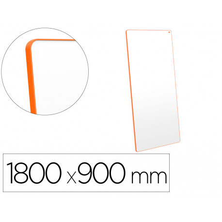 PIZARRA BLANCA NOBO MOVE&MEET EXTRAIBLE Y PORTATIL MARCO NARANJA DOBLE CARA MAGNETICA 1800X900 MM