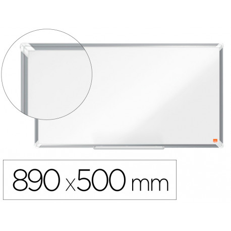 PIZARRA BLANCA NOBO PREMIUM PLUS ACERO VITRIFICADO FORMATO PANORAMICO 40" MAGNETICA 890X500 MM