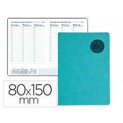 AGENDA ENCUADERNADA LIDERPAPEL KILKIS 8X15 CM 2023 SEMANA VISTA COLOR TURQUESA PAPEL 70 GR