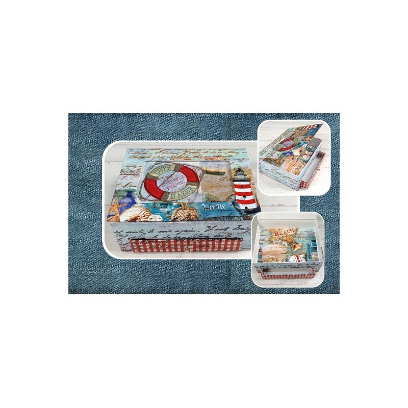 KIT 6 (+12) Caja decorada con la técnica del Decoupage Crea Con Alfil