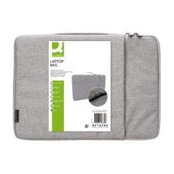 FUNDA PARA PORTATIL Q-CONNECT 15,6" CON ASA 1 BOLSILLO EXTERIOR CON CREMALLERA COLOR GRIS 350X250X25