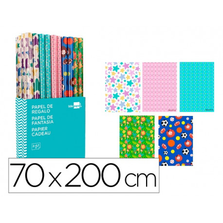 PAPEL DE REGALO LIDERPAPEL INFANTIL ROLLO DE 70 X 200 CM PAPEL DE REGALO LIDERPAPEL INFANTIL ROLLO DE 70 X 200 CM