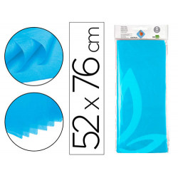 PAPEL SEDA LIDERPAPEL 52X76CM 18G/M2 BOLSA DE 5 HOJAS CELESTE