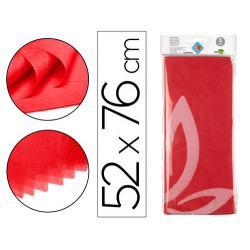 PAPEL SEDA LIDERPAPEL 52X76CM 18G/M2 BOLSA DE 5 HOJAS ROJO