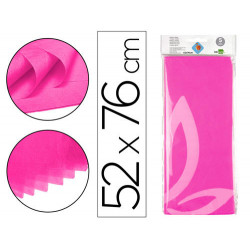 PAPEL SEDA LIDERPAPEL 52X76CM 18G/M2 BOLSA DE 5 HOJAS ROSA FUERTE