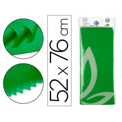 PAPEL SEDA LIDERPAPEL 52X76CM 18G/M2 BOLSA DE 5 HOJAS VERDE