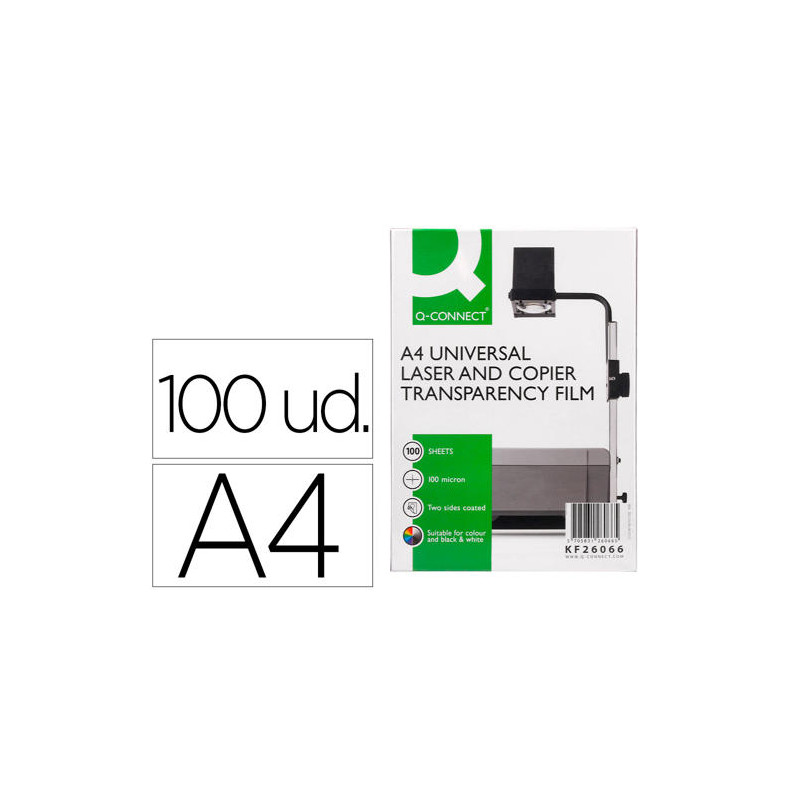 TRANSPARENCIA Q-CONNECT DIN A4KF26066 PARA FOTOCOPIADORA TRATADA DOS CARAS 