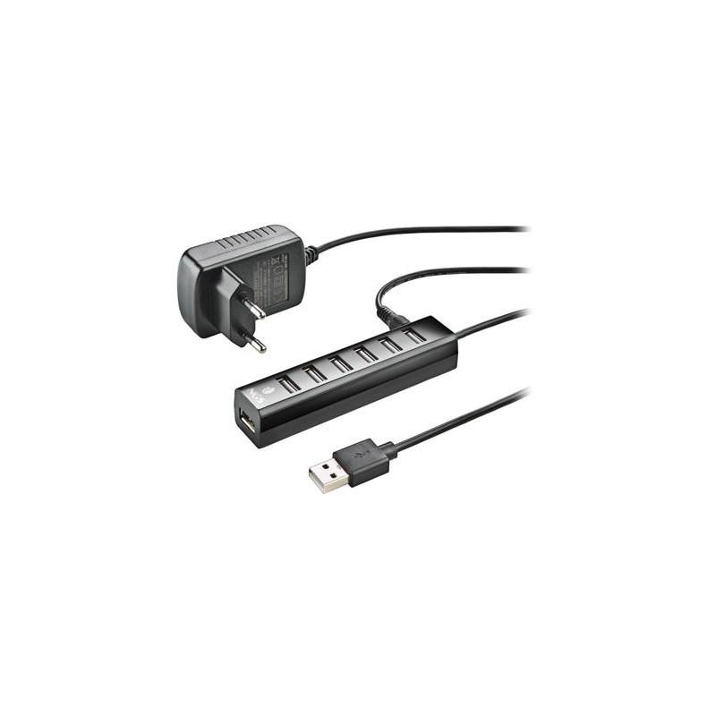 HUB NGS TINY 7 PUERTOS CON ADAPTADOR CORRIENTE USB 2.0