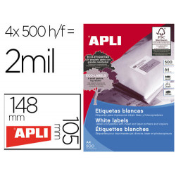 ETIQUETA ADHESIVA APLI 1797 105X148 MM PARA FOTOCOPIADORA LASER INK-JET CAJA DE 500 HOJAS