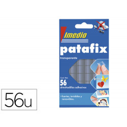 SUJETACOSA IMEDIO PATAFIX ALMOHADILLA ADHESIVA TRANSPARENTE REMOVIBLE BLISTER DE 56 UNIDADES
