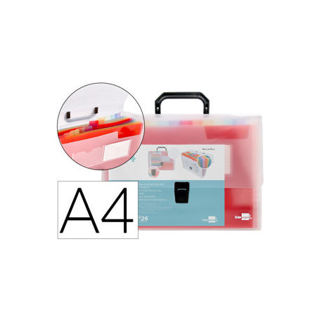 CARPETA LIDERPAPEL CLASIFICADOR FUELLE 45144 POLIPROPILENO A4 TRANSPARENTE CON ASA SPECTRAFILE 26 DP