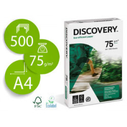 PAPEL FOTOCOPIADORA DISCOVERY DIN A4 75 GRAMOS PAPEL MULTIUSO INK-JET Y LASERPAQUETE DE 500 HOJAS