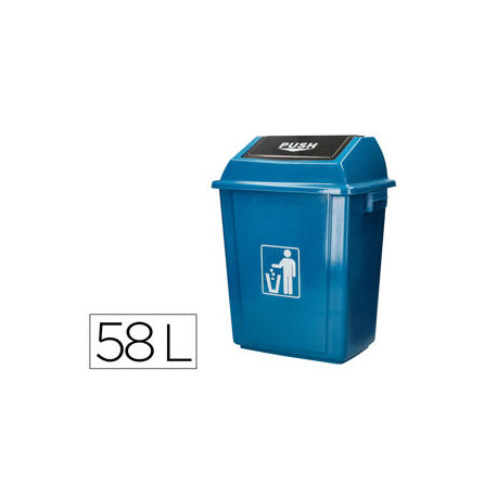 PAPELERA CONTENEDOR Q-CONNECT PLASTICO CON TAPA DE BALANCIN 58 LITROS 470X330X760 MM AZUL PAPELERA CONTENEDOR Q-CONNECT PLASTICO CON TAPA DE BALANCIN 58 LITROS 470X330X760 MM AZUL