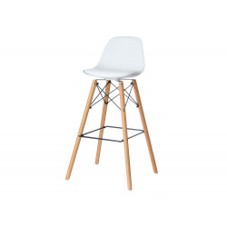 TABURETE PAPERFLOW STEELWOOD PIE HAYA ASIENTO BLANCO LOTE DE 2 UNIDADES