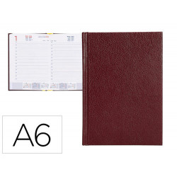 AGENDA ENCUADERNADA LIDERPAPEL CORFU A6 2024 DIA PAGINA COLOR ROJO PAPEL 60 GR