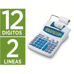 CALCULADORA IBICO 1214X IMPRESORA PANTALLA LCD PAPEL 57 MM 12 DIGITOS IMPRESION BICOLOR BLANCO/AZUL