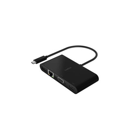 ADAPTADOR BELKIN AVC004BTBK USB-C A USB-A 3.0 ETHERNET VGA Y HDMI (4K) + CARGA 100W COLOR NEGRO