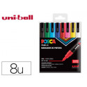 ROTULADOR UNI POSCA PC-3M/8C MARCADOR DE PINTURA PUNTA CONICA 0,9-1,3 MM ESTUCHE DE 8 UNIDADES COLOR