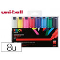 ROTULADOR UNI POSCA PC-8K/8C MARCADOR DE PINTURA PUNTA BISELADA 8 MM ESTUCHE DE 8 UNIDADES COLORES B