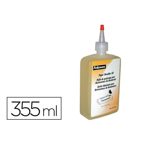 ACEITE LUBRICANTE FELLOWES PARA DESTRUCTORA DE DOCUMENTOS BOTE DE 355 ML ACEITE LUBRICANTE FELLOWES PARA DESTRUCTORA DE DOCUMENTOS BOTE DE 355 ML