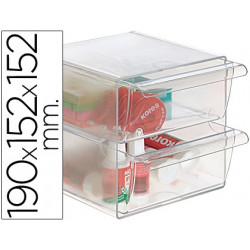 ARCHICUBO ARCHIVO 2000 2 CAJONES ORGANIZADOR MODULAR PLASTICO 190X150X150 MM INCLUYE 2 CLIPS DE SUJE