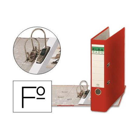 ARCHIVADOR DE PALANCA ELBA CARTON FORRADO FOLIO ROJO LOMO DE 80 MM RADO CHIC ARCHIVADOR DE PALANCA ELBA CARTON FORRADO FOLIO ROJO LOMO DE 80 MM RADO CHIC