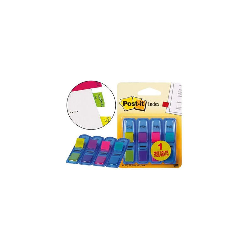 BANDERITAS SEÑALIZADORAS POST-IT 3+1 GRATIS CLIPSTRIP