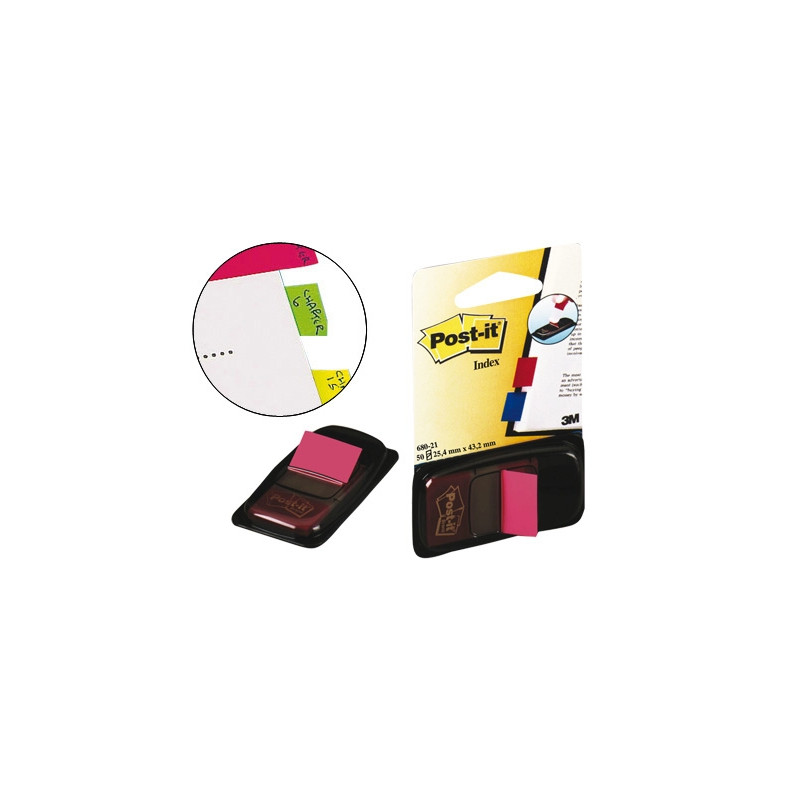 BANDERITAS SEPARADORAS 680-21 ROSA BRILLO DISPENSADOR DE 50