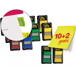 BANDERITAS SEPARADORAS COLORES SURTIDOS PACK PROMOCIONAL DE 10 BLISTERS + 2 DE OBSEQUIO