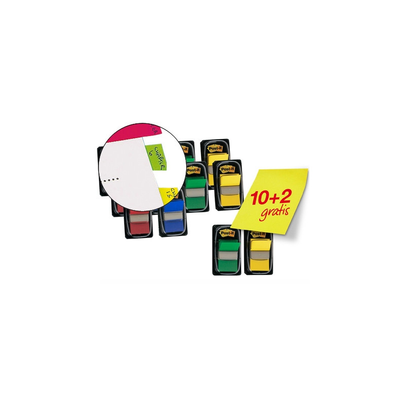 BANDERITAS SEPARADORAS COLORES SURTIDOS PACK PROMOCIONAL DE 10 BLISTERS + 2 DE OBSEQUIO
