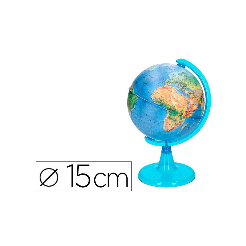 GLOBO TERRAQUEO LIDERPAPEL MAPA FISICO DIAMETRO 15 CM