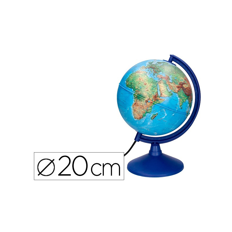 GLOBO TERRAQUEO LIDERPAPEL CON LUZ FISICO Y POLITICO DIAMETRO 20 CM
