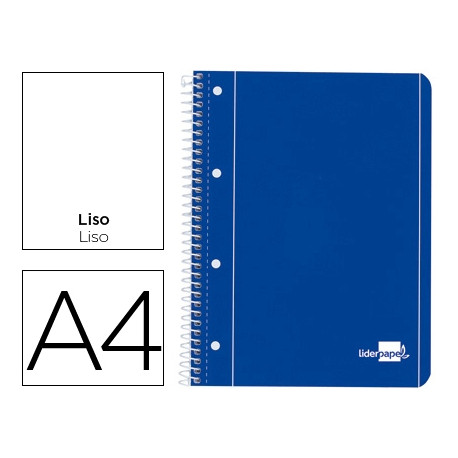 CUADERNO ESPIRAL LIDERPAPEL A4 MICRO SERIE AZUL TAPA BLANDA 80H 75 GR LISO CON MARGEN 4 TALADROS AZU CUADERNO ESPIRAL LIDERPAPEL A4 MICRO SERIE AZUL TAPA BLANDA 80H 75 GR LISO CON MARGEN 4 TALADROS AZU