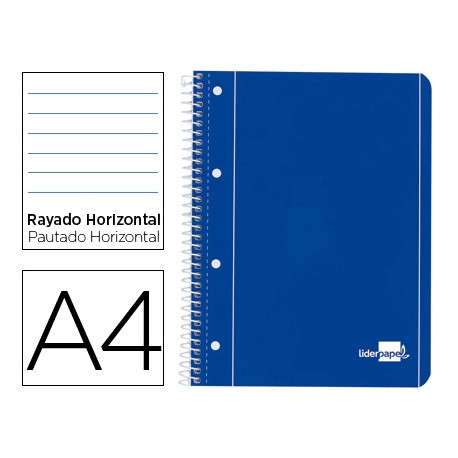 CUADERNO ESPIRAL LIDERPAPEL A4 MICRO SERIE AZUL TAPA BLANDA 80H 75 GR HORIZONTAL CON MARGEN 4 TALADR CUADERNO ESPIRAL LIDERPAPEL A4 MICRO SERIE AZUL TAPA BLANDA 80H 75 GR HORIZONTAL CON MARGEN 4 TALADR