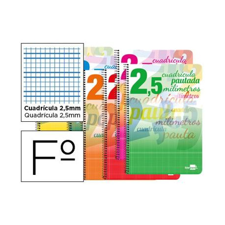 CUADERNO ESPIRAL LIDERPAPEL FOLIO PAUTAGUIA TAPA BLANDA 80H 75 GR CUADRO PAUTADO 2,5MM CON MARGEN CO CUADERNO ESPIRAL LIDERPAPEL FOLIO PAUTAGUIA TAPA BLANDA 80H 75 GR CUADRO PAUTADO 2,5MM CON MARGEN CO
