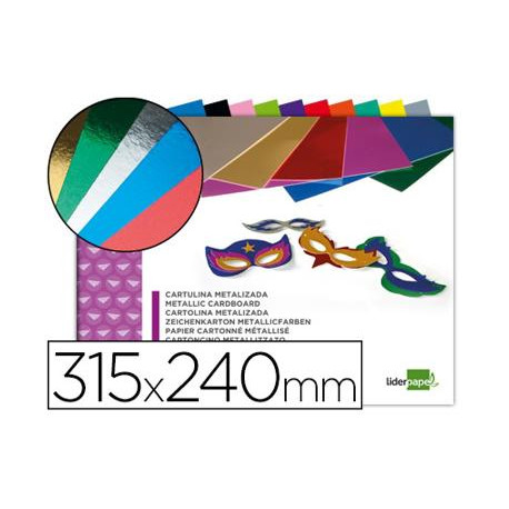 BLOC TRABAJOS MANUALES LIDERPAPEL CARTULINA METALIZADA 240X315MM 10 HOJAS COLORES SURTIDOS BLOC TRABAJOS MANUALES LIDERPAPEL CARTULINA METALIZADA 240X315MM 10 HOJAS COLORES SURTIDOS