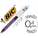 BOLIGRAFO BIC CUATRO COLORES CON GRIP COLORES PASTEL PUNTA 1 MM