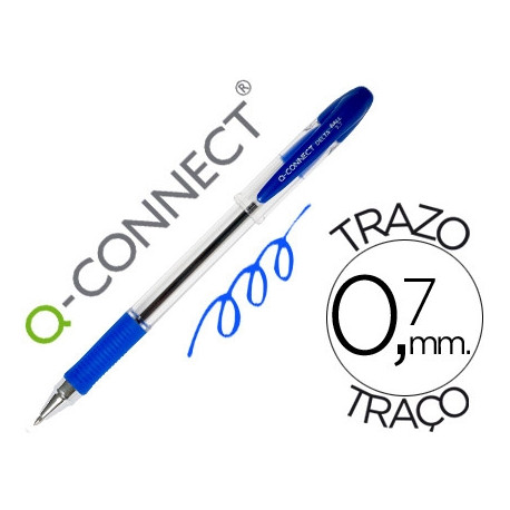 BOLIGRAFO Q-CONNECT DELTA AZUL SUJECION DE CAUCHO CON CAPUCHON BOLIGRAFO Q-CONNECT DELTA AZUL SUJECION DE CAUCHO CON CAPUCHON