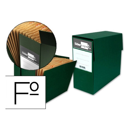 CAJA TRANSFERENCIA LIDERPAPEL FOLIO CON FUELLE LOMO 110 MM COLOR VERDE 380X110X260 MM CAJA TRANSFERENCIA LIDERPAPEL FOLIO CON FUELLE LOMO 110 MM COLOR VERDE 380X110X260 MM