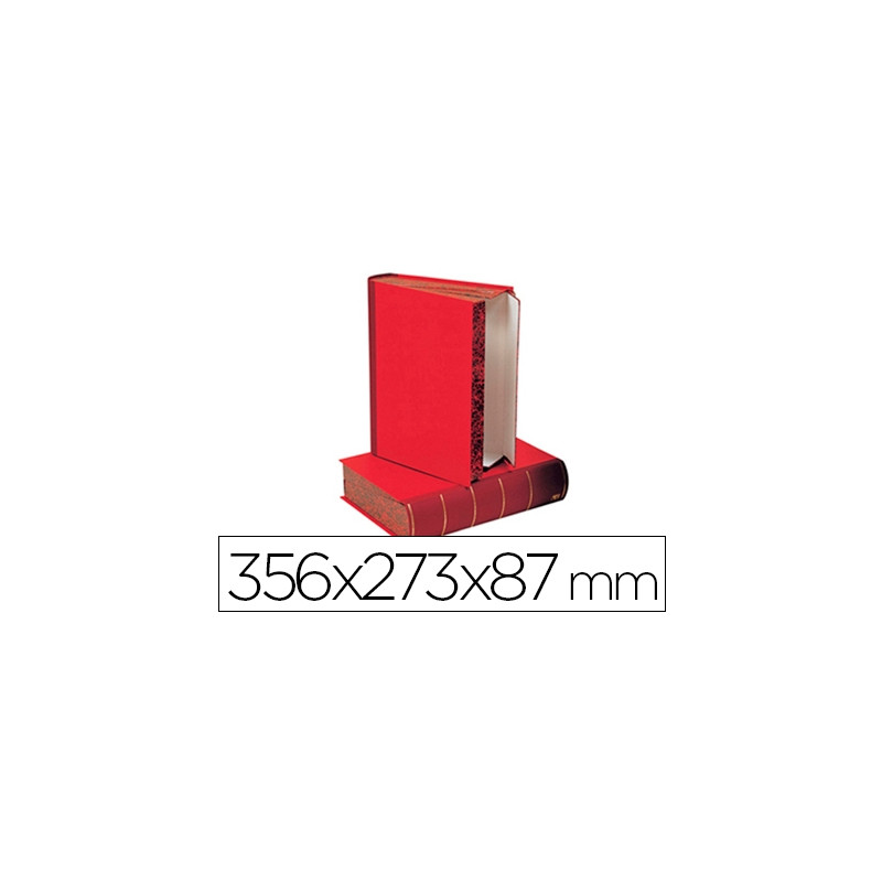 CAJA TRANSFERENCIA LIDERPAPEL LOMO LIBRO DE 80 MM COLOR ROJO 356X273X87 MM
