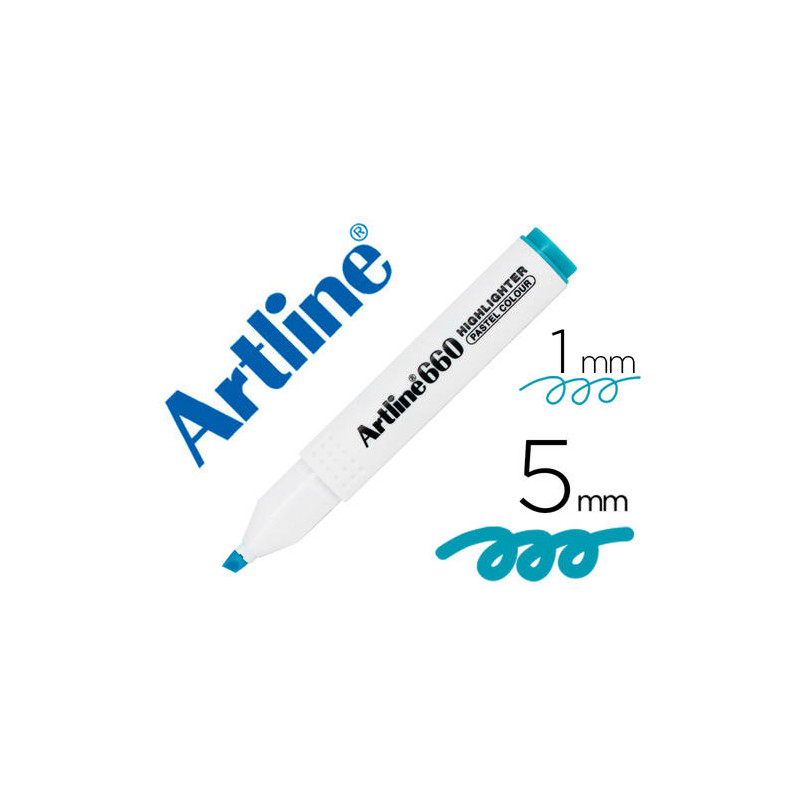 ROTULADOR ARTLINE FLUORESCENTE EK-660 AZUL PASTEL PUNTA BISELADA